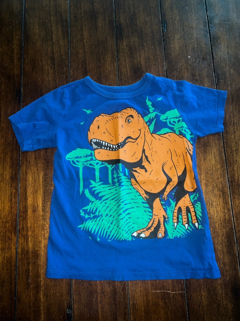 🎉🎉5 for$20🎉🎉 Children's Place Blue Tee with Orange T-Rex and Green Jungle Print